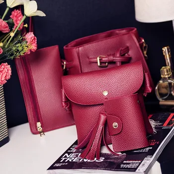 

Women Bags Four Set Fashion Handbag Shoulder Four Pieces Tote Crossbody bolso mujer sac a main femme de marque soldes woman bag