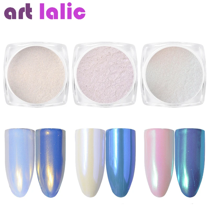 

Artlalic 1 Box 2g Shining Pearl Nail Glitter Powder Shimmer Decoration Mirror Chameleon Neon Dust Mermaid Manicure 3 Colors