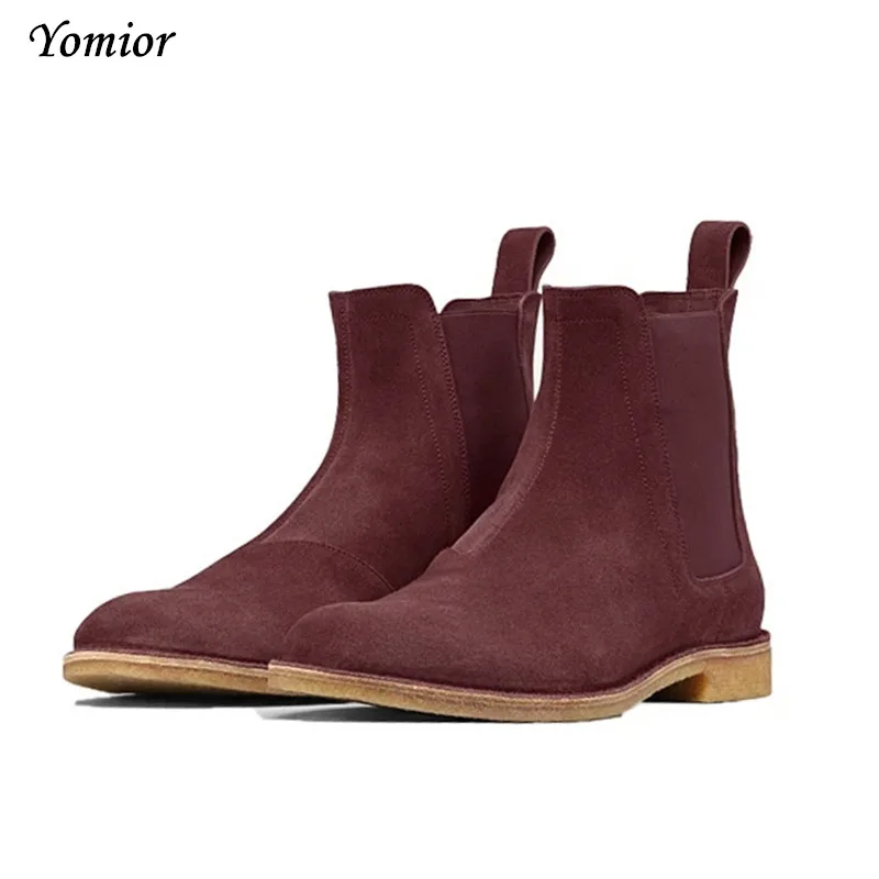 Handmade Men Chelsea Boots Vintage Casual Boots All-matching Kanye West Spring Luxury Platform Wedding Party Shoe Sneakers
