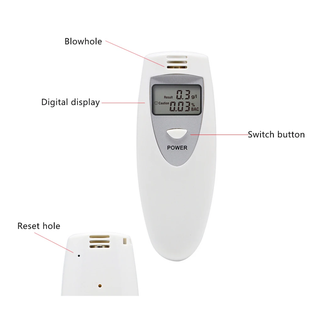 المحمولة البسيطة الرقمية LCD الرقمية الكحول اختبار التنفس محلل الكحول المحمولة البسيطة الرقمية LCD الرقمية الكحول اختبار التنفس محلل الكحول