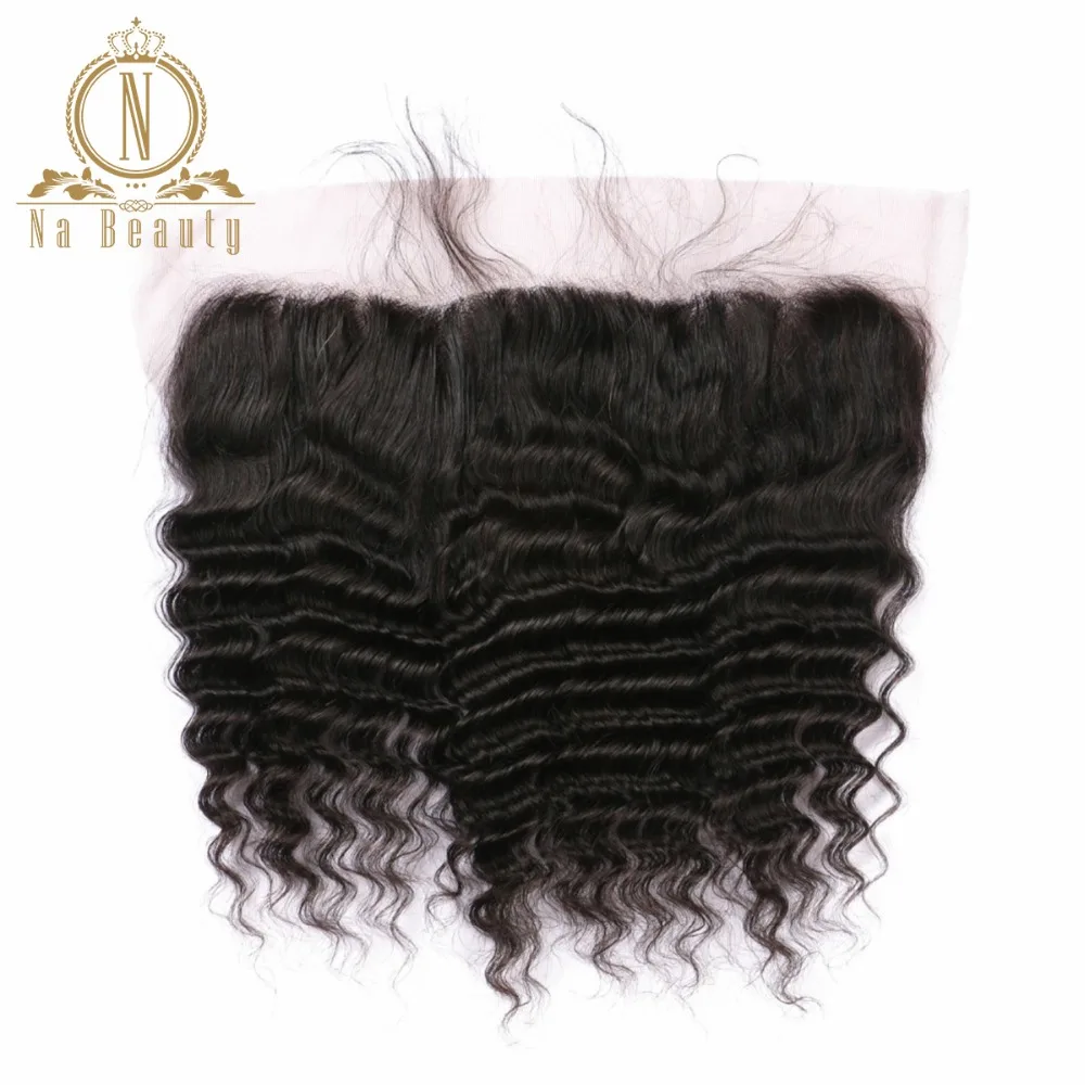 Brazilian Remy Hair Deep Wave Lace Frontal With Baby Hair 100% Human Hair Frontal Free Part Natural Color Free Shipping