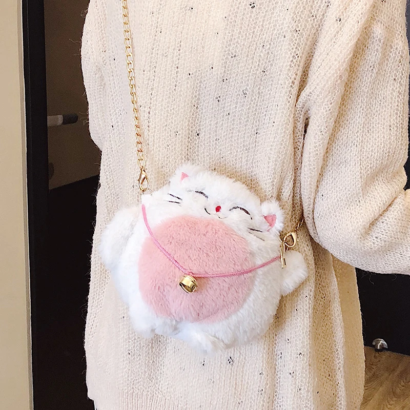 Candice guo плюшевая игрушка мягкая кукла животное панда из мультфильма счастливый кот Манеки Неко сумка через плечо карман сумка на плечо подарок для девочки 1 шт