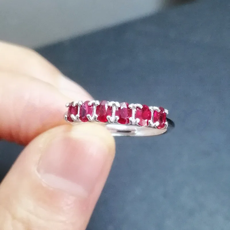 

Ruby ring Free shipping Natural real ruby 925 sterling silver Fine handworked jewelry 0.35ct*6pcs gemstone #X18060803