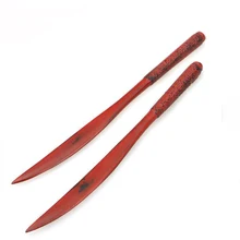 Первый класс Ножи дерево резак для сыра Пресс красный лак Китайский наборы для десерта деревянный масло Ножи 10 шт