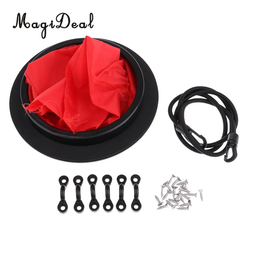 MagiDeal Universal 8 inch Nylon Kayak Deck Plate Hatch Cover & Storage Bag, Paddle Leash Clip for Canoe Dinghy Inflatable Boat