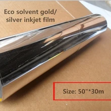 5"* 30 м серебряный цвет для печати рулон пленки для эко растворителя принтер с клеем