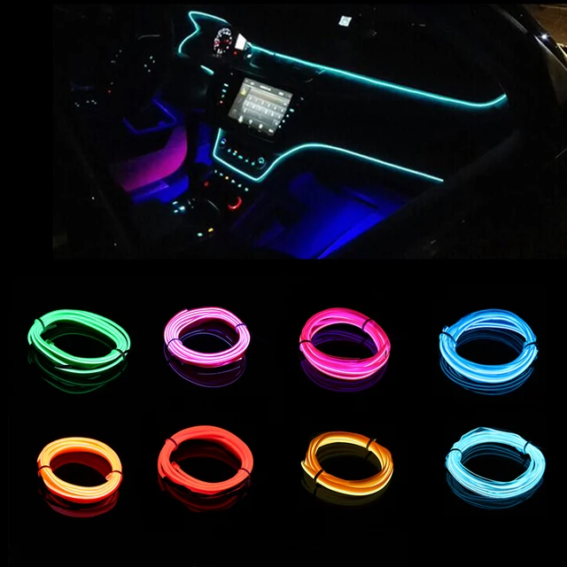 1m El Wire Flash Rope Cable Led Strip Flexible Neon Lamp Glow 1m El Wire Flash Rope Cable Led Strip Flexible Neon Lamp Glow String Light For