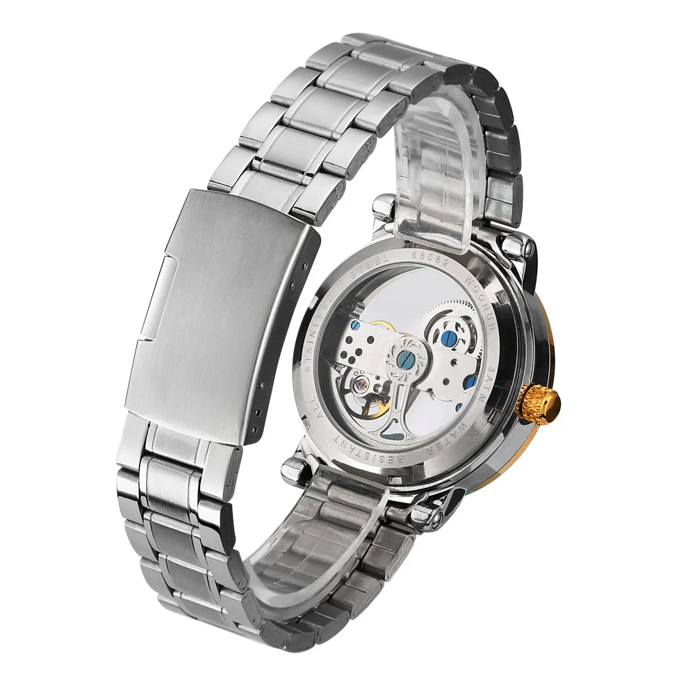 New 2020 Man Watch Luxury Mechanical Watch Men Stainless Steel Automatic Self Wind Watch Skeleton Transparent Hollow Watch