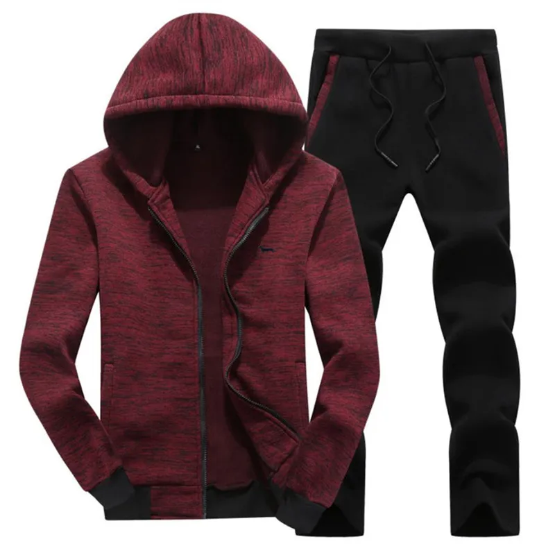 

2018 New winter men casual sets cotton blend long sleeve zipper Brand Harmont Tracksuits Long Pants Zipper Hoodies Solid blaine