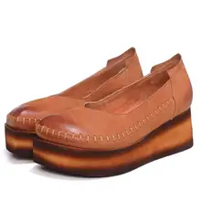 Толстый дном склон и женская обувь кожа автомобильный шва теплые стельки для обуви цвет