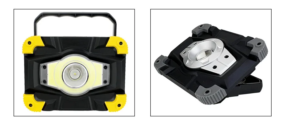 20W COB Work Light USB Charging Waterproof Floodlight 18650 Rechargeable Battery Powered Portable Led Searchlight Camping