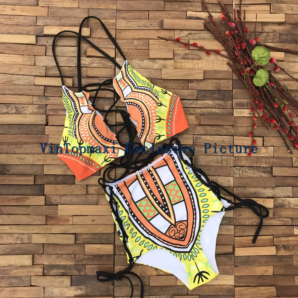 nuovo dashiki stampa 2 pz costume da bagno south african pi del merletto di formato up