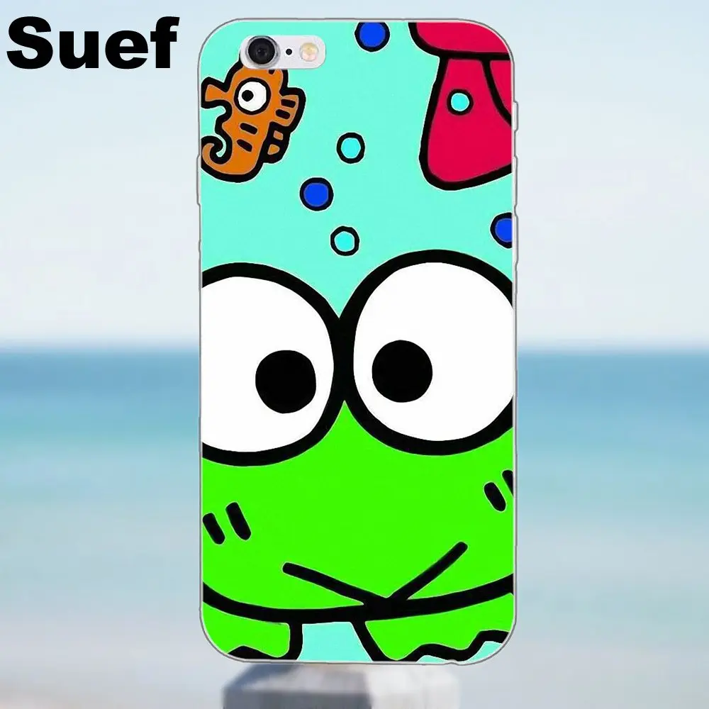 Suef мягкие чехлы для телефонов Музыка Keroppi Dj лягушка iPhone X 4 4S 5 5S 5C SE 6 6S 7 8 Plus Galaxy A3 A5 J1