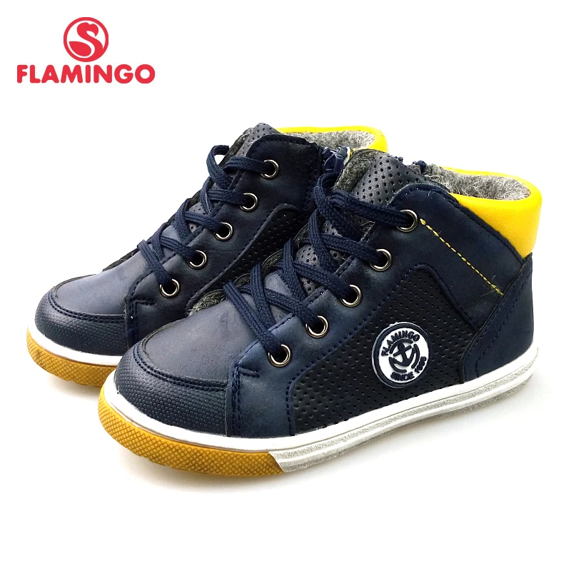 FLAMINGO Autumn Keep Warm Non-slip Arch Health Children's Shoes for Kids Boys with Flats Size 23-28 Sneakers Shoes 82B-SW-0886