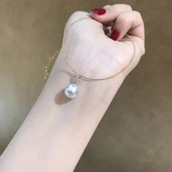 

Luxury genuine G18K Gold Accessories Fashion Pearl Pendant Settings Findings Pendant Mountings Women Accessories Female Jewwelry