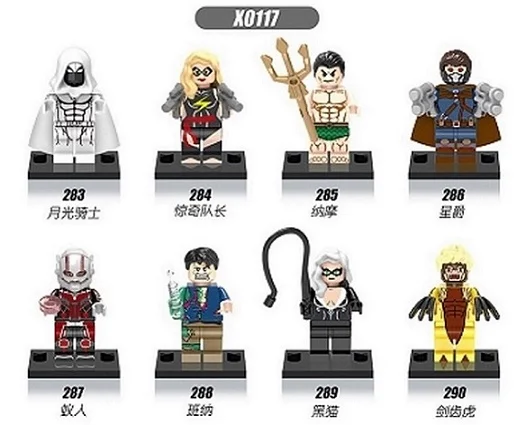 

X0117 Super Heroes Captain America Moon Knight Sabretooth Bruce Banner Building Blocks Bricks Best Education Children Gift Toys
