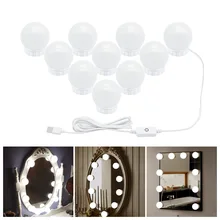 Зеркальные тщеславие светодиодные лампы, фонари 2 6 10 14 светодиодный s USB мощность DIY Регулируемая длина линии огни для девочек зеркало с регулируемым набором