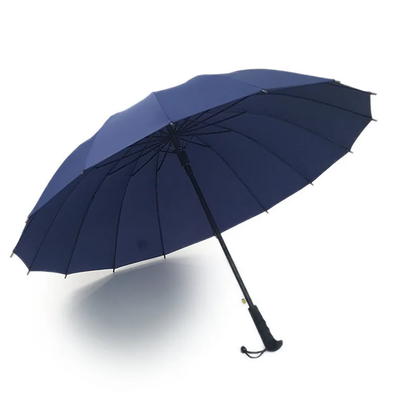 Ветрозащитный складной автоматический зонт от дождя для женщин, роскошные большие ветрозащитные зонты от дождя для мужчин, открытый зонтик с кнопкой - Цвет: Dark Blue