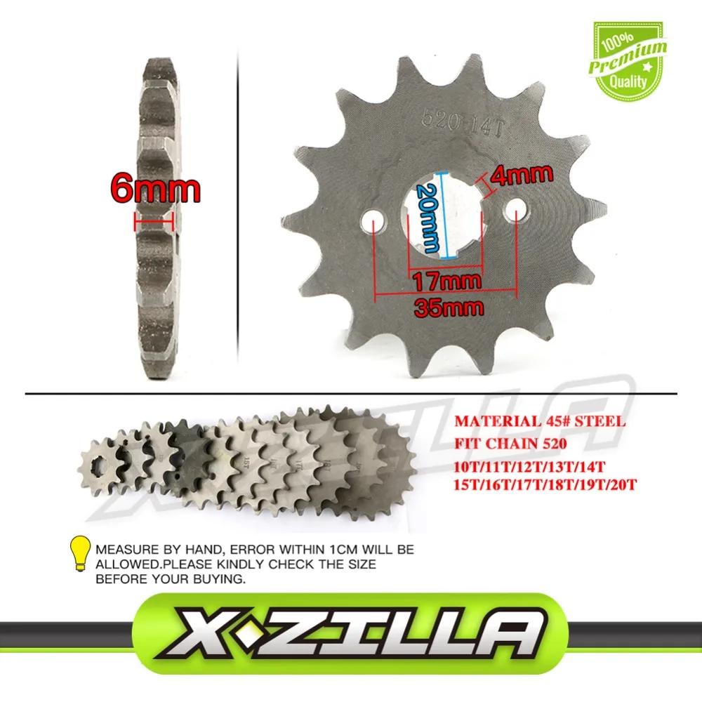 520 Chain 10 20 Tooth 20MM ID Front Engine Sprocket for motorcycle part