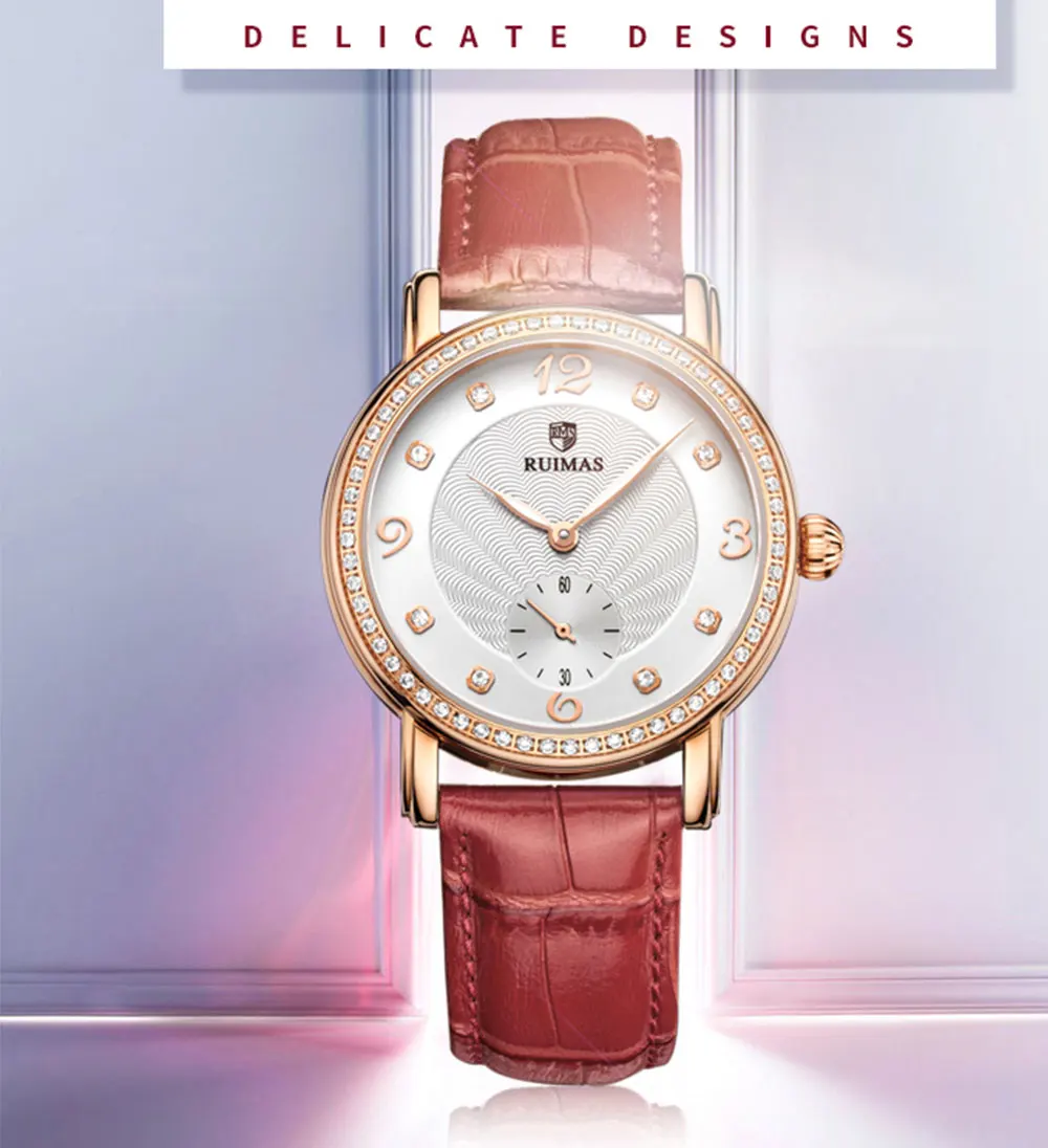RUIMAS женские часы роскошные женские часы кожаные часы для женщин модные механические часы Reloj Mujer