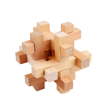 

Chanycore Baby Learning Educational Wooden Toys 3D Puzzle Kong Ming Luban Lock Cube Brain Teaser qs Kids Gifts 4230