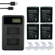 Go Pro Hero 3 3+ Battery 1600mAh AHDBT-301 go pro 3 bateria + LED Dual charger for Gopro hero3 Hero3+ Action camera accessories аксессуар redline dual battery charger ahbbp rl313 for gopro hero3 3 зарядное устройство для двух аккумуляторов