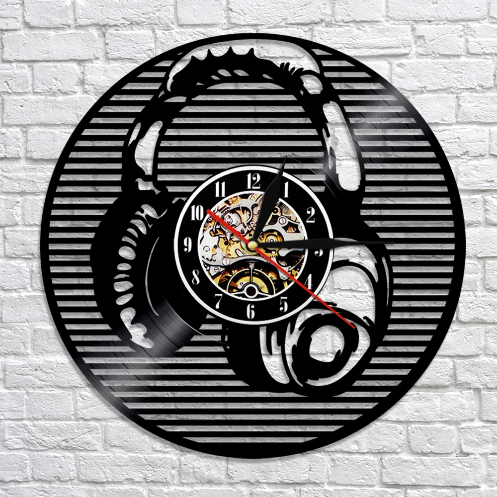 

Musical Instrument Headset Wall Clock Vinyl Record LP Record Laser Cut Time Clock Home Decoration Art Wall Decor Clocks