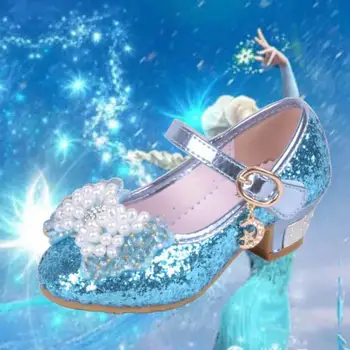 

Girl Sandal Children's Sequins Bows Shoes Fashion Enfants Baby Girls Wedding Princess Kids High Heels Dress Party Shoes A342