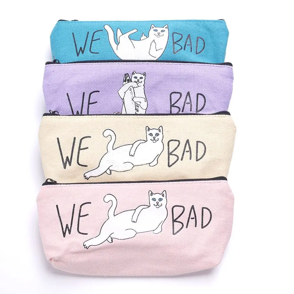 

New Arrvial Canvas Pencil Case Cute Kawaii Cat Pencil Bag Pencil Box Office School Supplies Kids Stationery Free Shipping