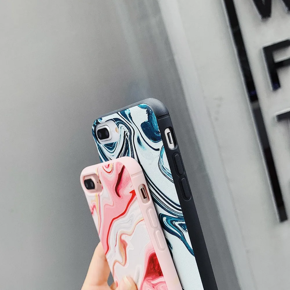 Роскошный чехол для iphone XS XR Max с абстрактным искусством мягкий силиконовый из ТПУ