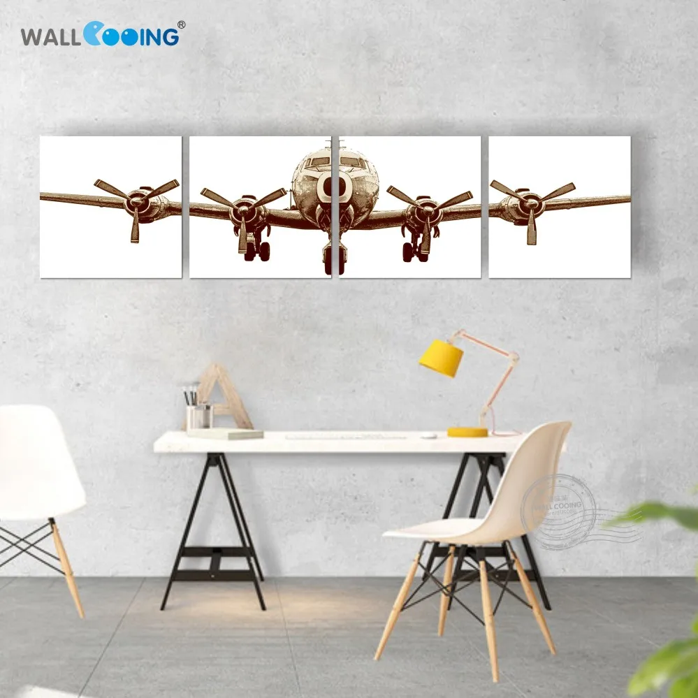 Картина на холсте с самолетом 4 шт./компл.|wall pictures|canvas paintingmodern living room |