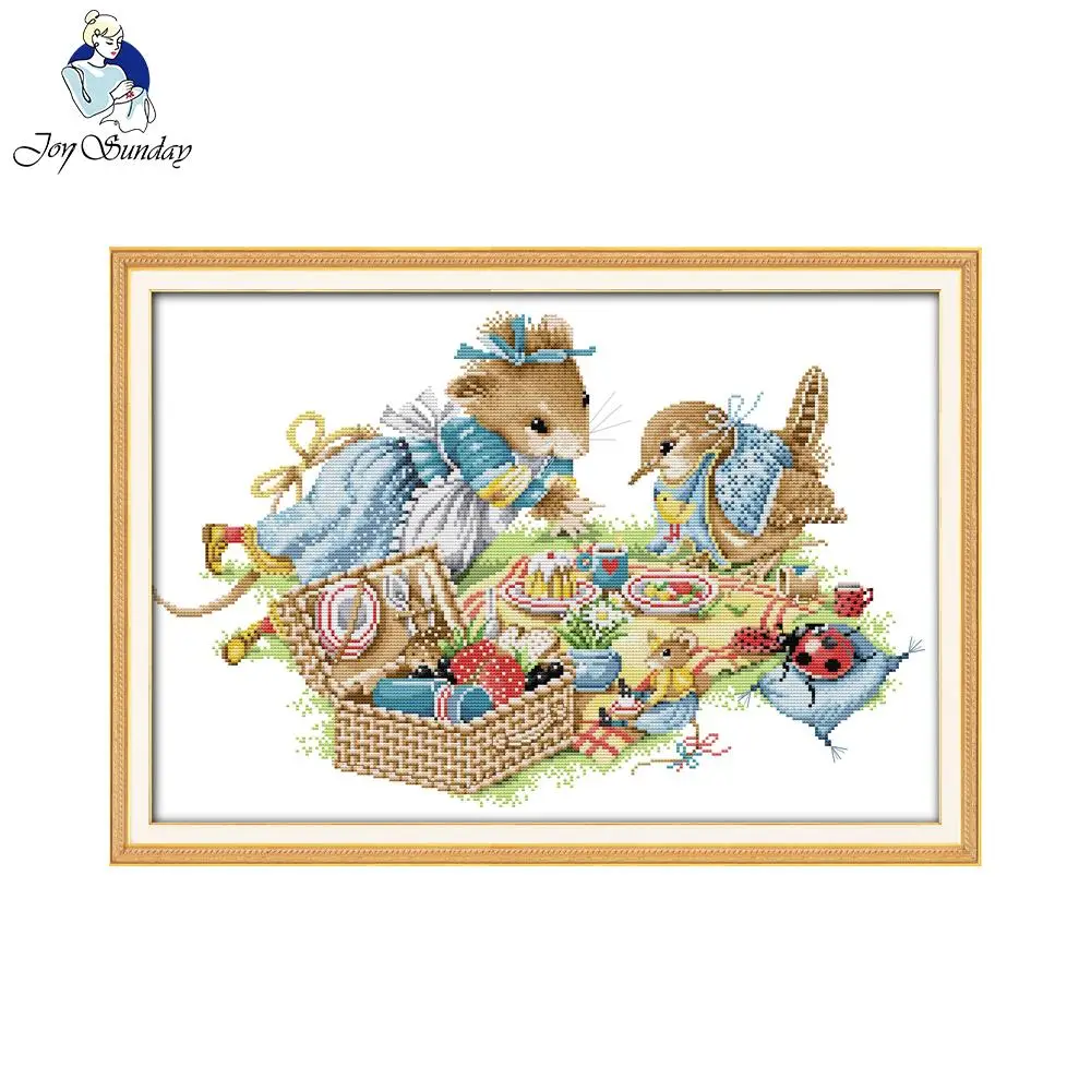 Joy Sunday Birthday Party Counted Cross Stitch Cross Stitch Set DIY