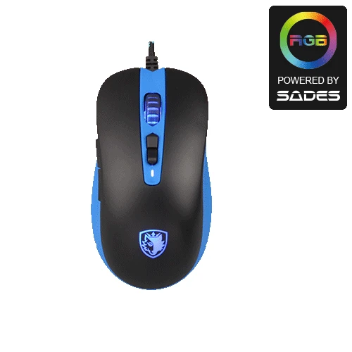 

SADES S15 Musket 3000DPI Mouse Wired 5 Buttons Opto-electronic Gaming Mouse For computer / PC / Laptop Blue