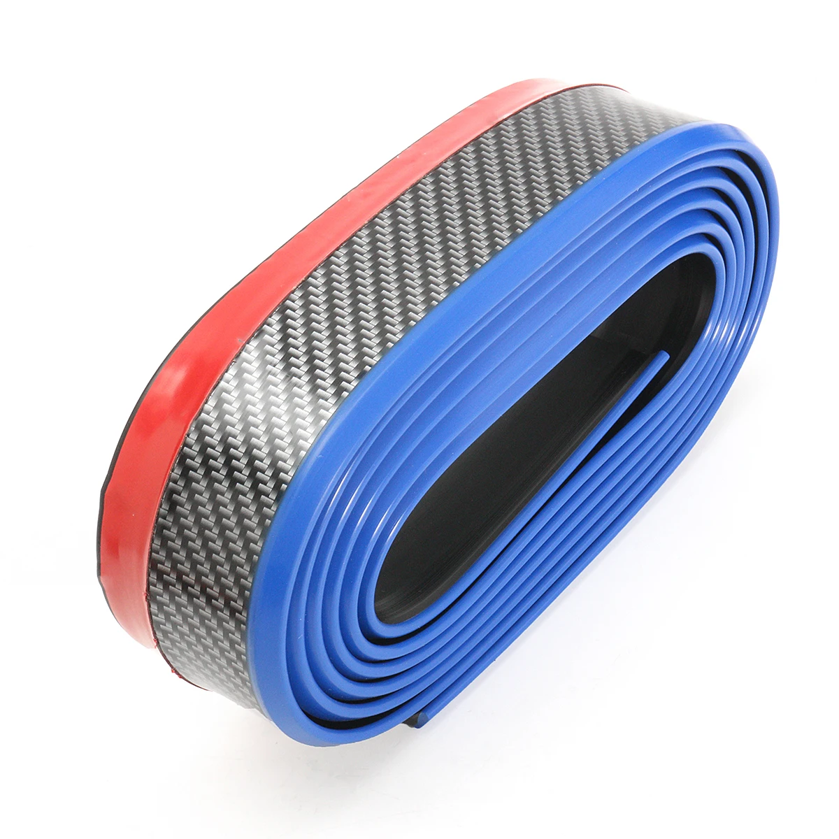 Universal 2.5m Car Front Bumper Lip Splitter Chin Spoiler Skirt Rubber Protector Body Kit Carbon