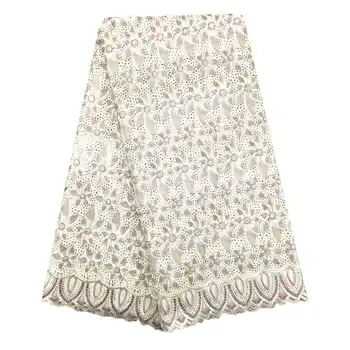 Eyelet Swiss Voile Lace Fabric With Stones Soft Embroidery 028 Men Women Dry Voile Lace Materials In Switzerland High Quality