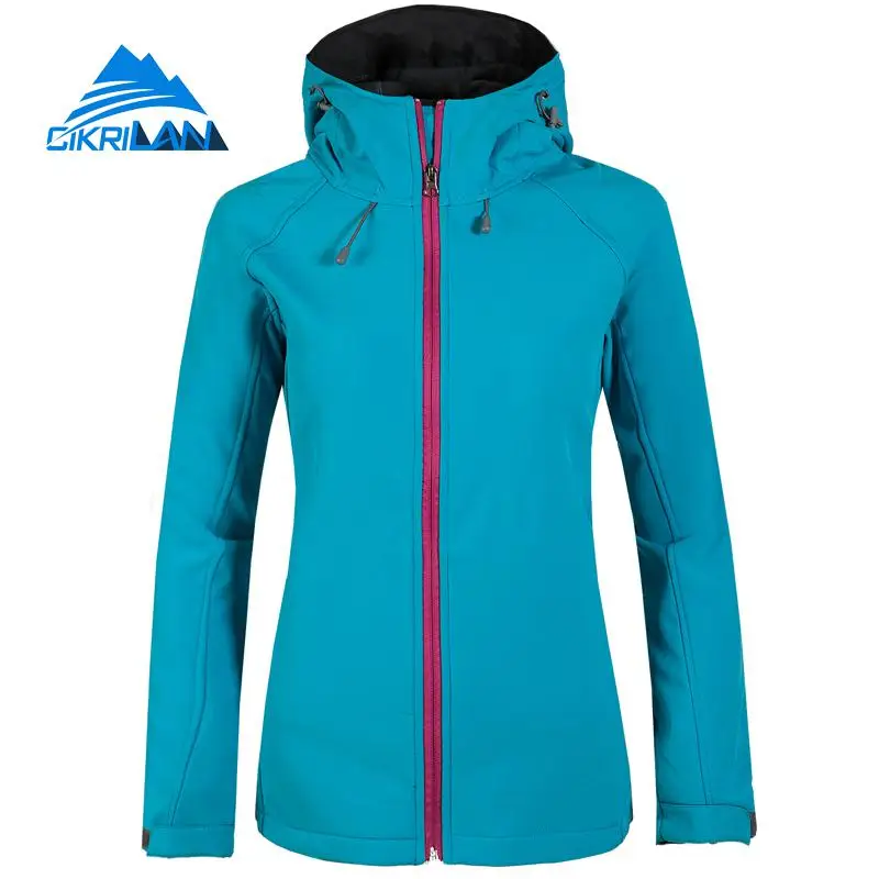 

Windproof Water Resistant Softshell Outdoor Jacket Women Hiking Warm Coat Camping Trekking Jaqueta Masculina With Fleece Lining