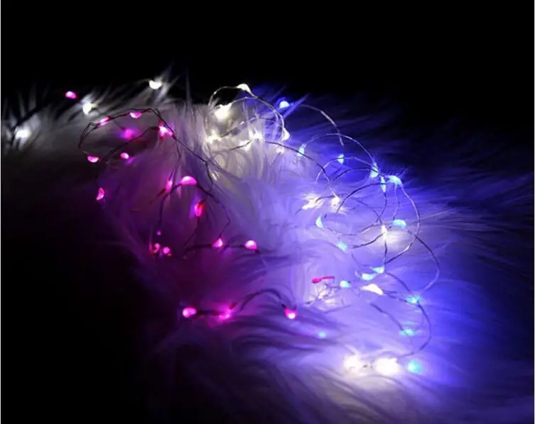 2 метра серебряная проволока 20 светодиодов микро Фея свет шнура с батареей коробка набор для свадьбы Рождество День рождения украшение