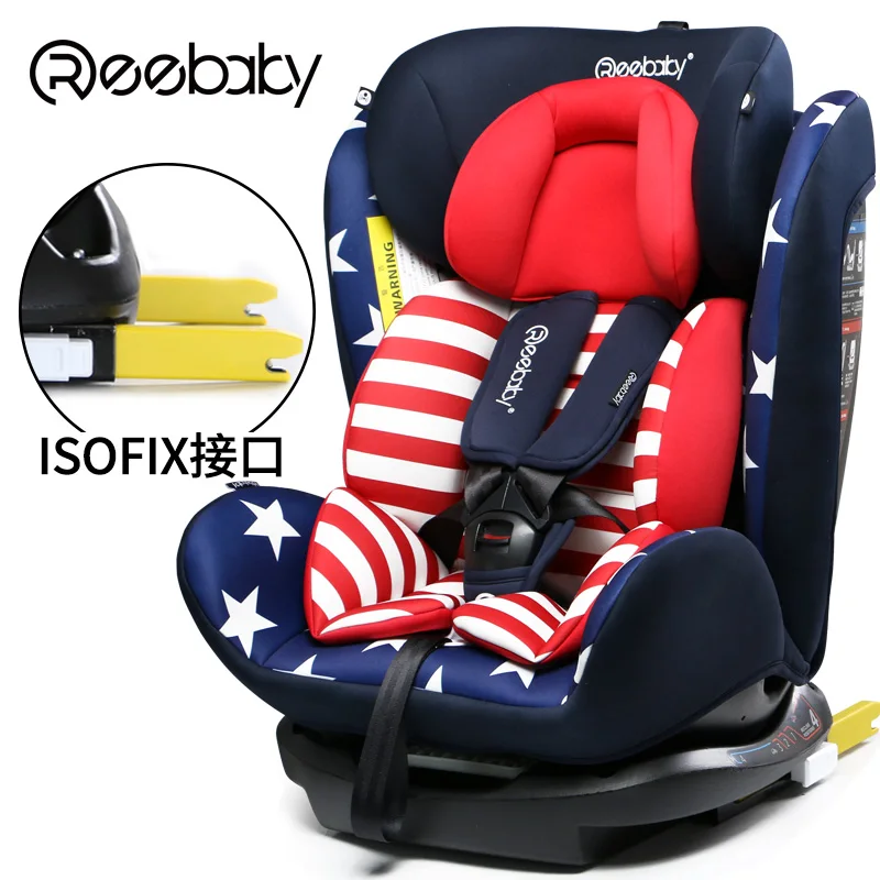 REEBABY автомобильное детское безопасное сидение ISOFIX интерфейс От 0 до 12 лет ребенок может сидеть и лежал - Цвет: Captain America