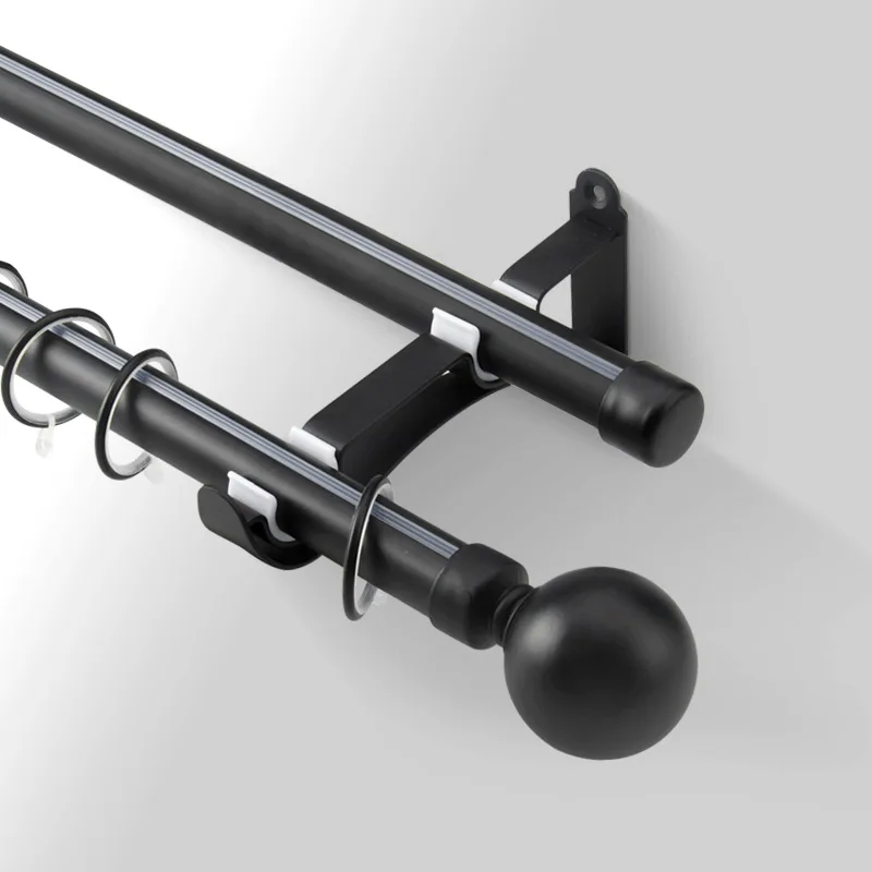 

Aluminum Alloy Curtain Rod Roman Pole White Black Curtain Track For Living Room No Rust High Hardness Curtain Accessories