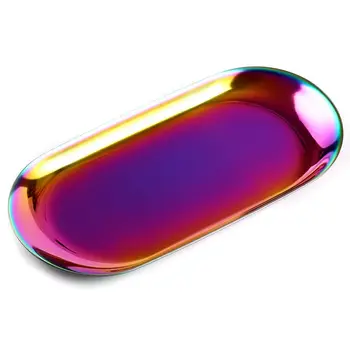 

Storage Tray Oval Dotted Fruit Plate Small Items Jewelry Display Tray -230x94mm