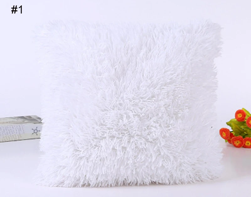 Plush Soft Pillow Cases Waist Square 43x43cm Cover Home Solid Color Case | Дом и сад