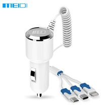 MEIDI Автомобильное Зарядное Устройство 3 в 1 Зарядное устройство Usb Автомобильное Зарядное Устройство С Кабелем Зарядки Для Samsung $ iPhone4/5/6s/7 и Типа C Мобильного Телефона