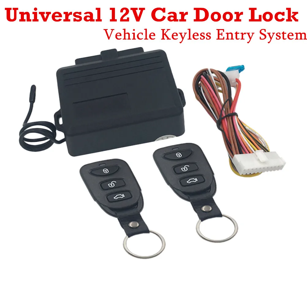 DC 12 V العالمي التحكم عن بعد سيارة قفل الدخول نظام مكافحة سرقة السيارات قفل إنذار سيارة مع تحكم عن بعد نظام إنذار سيارة