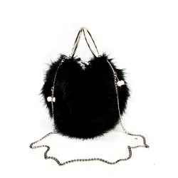 Meloke 2019 Горячая мех женские сумки жемчужный кисточкой сумки на ремне с цепью Засов женские сумки с металлической Генделя MN1163