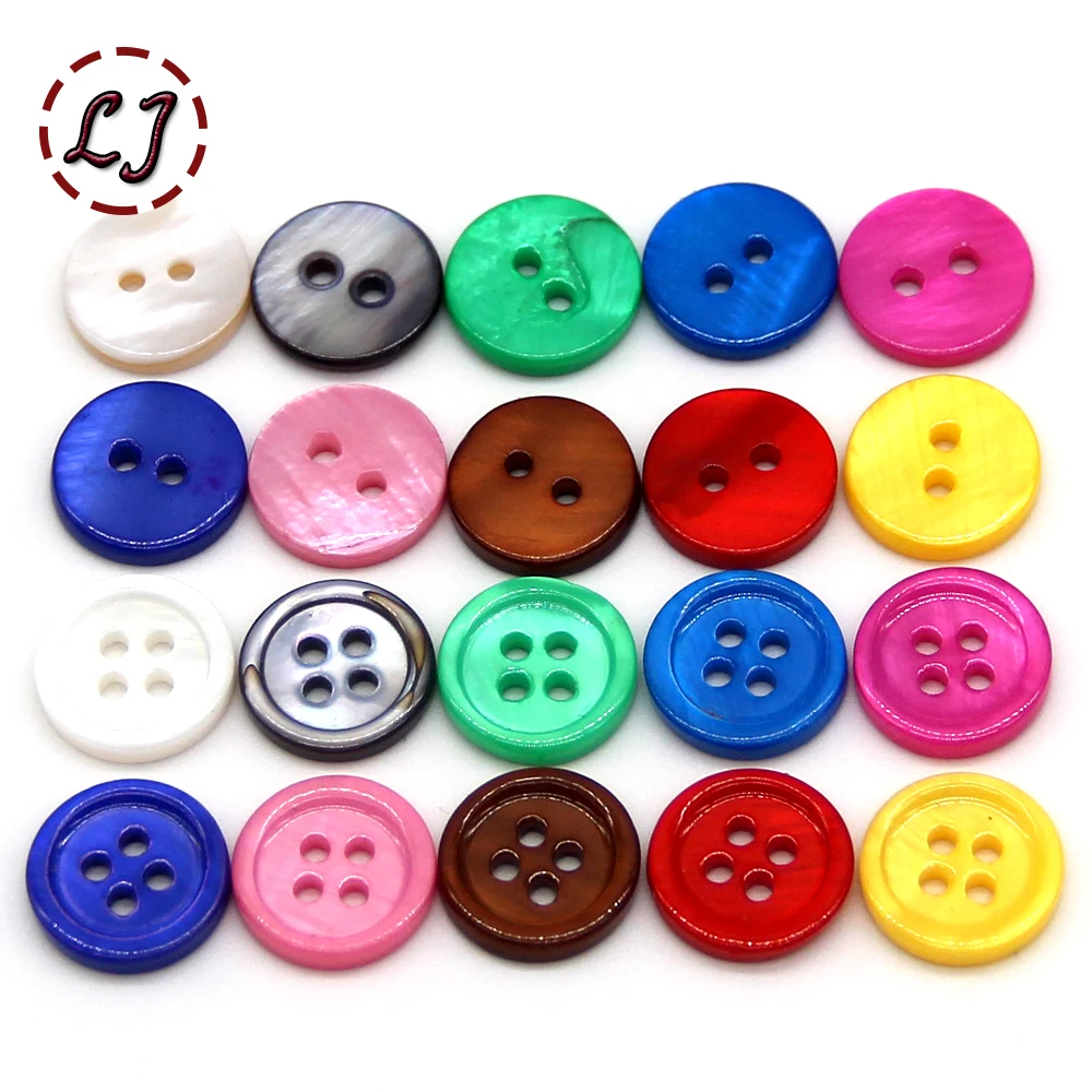 30pcs/lot 12mm color Natural Shell Sewing Buttons Color Mother of Pearl MOP Round Shell Button garment Sew Accessories DIY