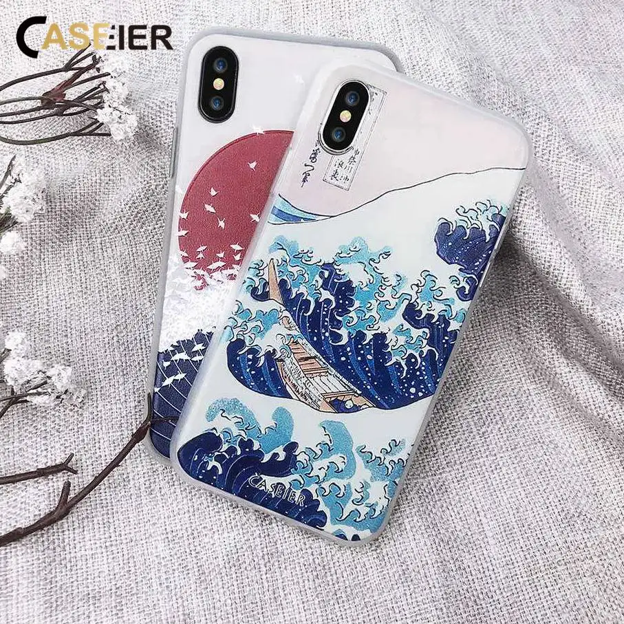 

CASEIER Phone Case For iPhone 6s 6 Plus Soft TPU Ultra-thin Japanese Style Cover For iPhone 5s 5 SE Relief Silicone phone Shell