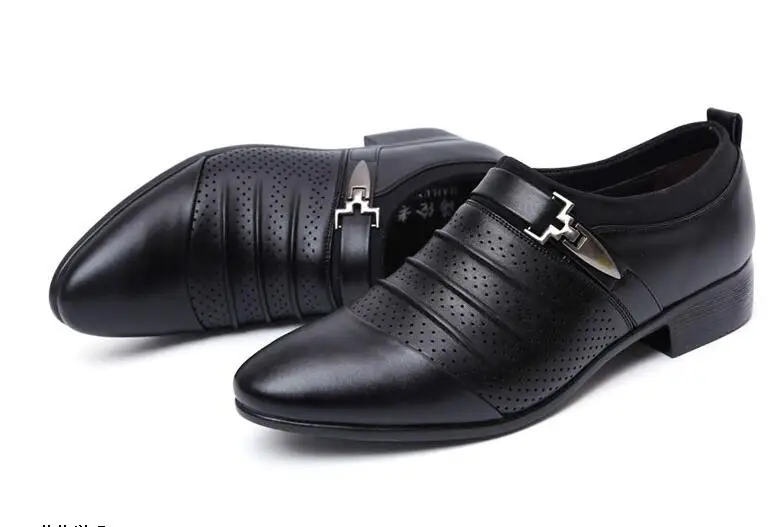 Оксфорды с перфорацией; официальная обувь; мужские кожаные свадебные туфли; Цвет Черный; heren schoenen; мужские туфли-оксфорды; модельные туфли; коллекция года; лоферы