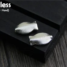 Uglyless реального 925 пробы серебра рыбы Бисер аксессуары ювелирные изделия DIY Этническая ручной милые животные Spacer Ретро выводы