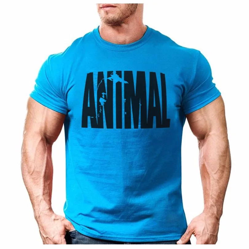 

Animal print tracksuit t shirt muscle shirt Trends in 2016 fitness cotton brand clothes for men bodybuilding Tee