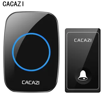

CACAZI waterproof wireless doorbell no battery Self-powered 58 Chimes US EU Plug Smart Home bell 2 Button 2 Receiver